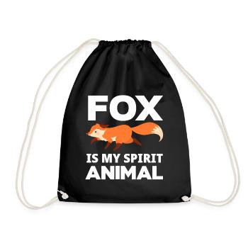 Fox Girl - Drawstring Bag - black - Front