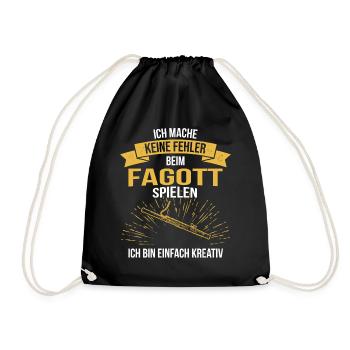 Fagott Fagottspieler Fagottist - Turnbeutel - Schwarz - Vorne