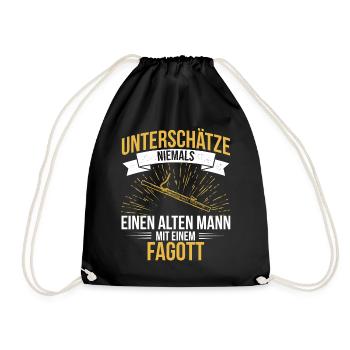 Fagott Fagottspieler Fagottist - Turnbeutel - Schwarz - Vorne