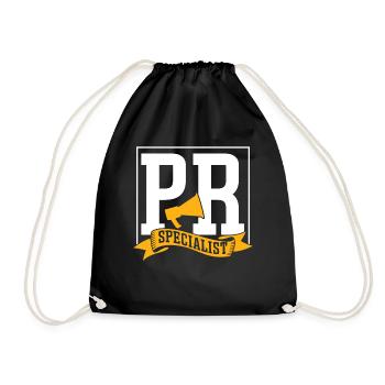 PR Spezialist Job Public Relations Beruf - Turnbeutel - Schwarz - Vorne