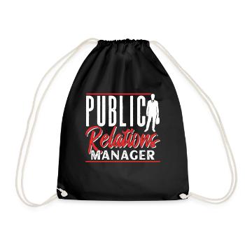 Public Relations Manager PR Job Profession - Drawstring Bag - black - Front