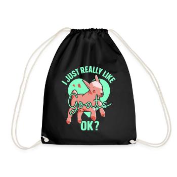 I just like goats very goat animal domestic goat - Drawstring Bag - black - Front
