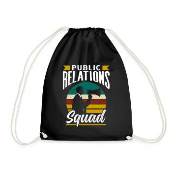 Public Relations Team PR Öffentlichkeitsarbeit - Drawstring Bag - black - Front