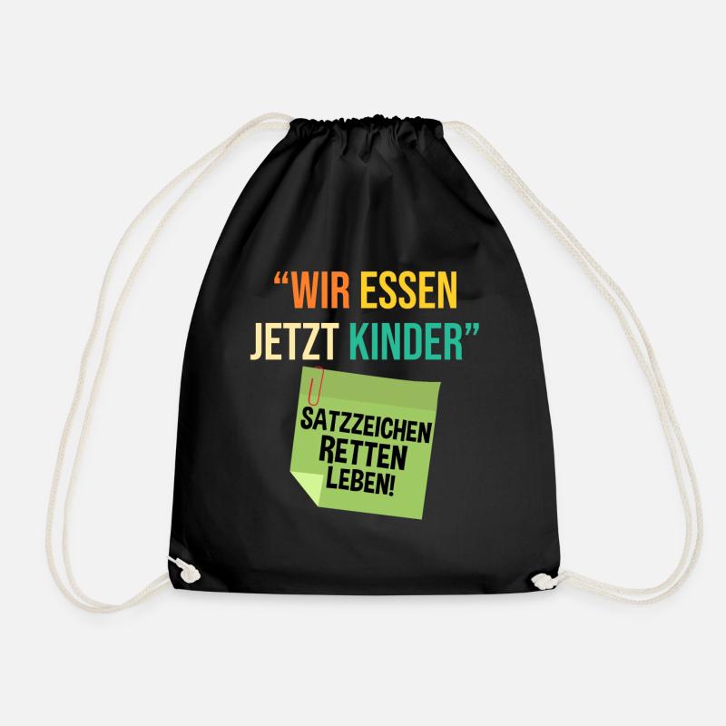 Wir Essen Jetzt Kinder - Turnbeutel - Schwarz