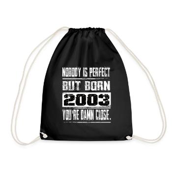No one is perfect but born 2003 birthday - Drawstring Bag - black - Front
