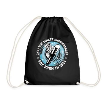 Snowboarder Année 2014 Anniversaire Snowboarding - Sac de sport léger - noir - Devant