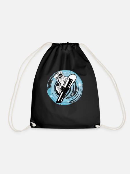 Snowboards Snowboarding Snowboarder Snowboard - Drawstring Bag - black