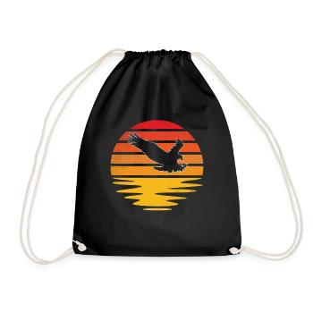 Adler Retro - Turnbeutel - Schwarz - Vorne