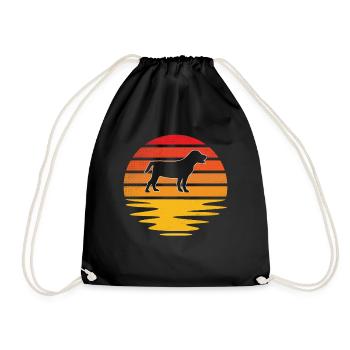 Hund Retro - Turnbeutel - Schwarz - Vorne