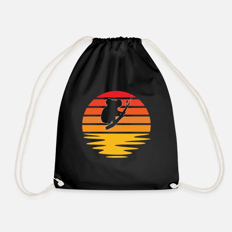Koala retro - Drawstring Bag - black