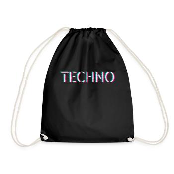 Techno Rave Festival Electro Musik Raver - Turnbeutel - Schwarz - Vorne