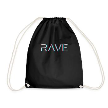 Techno Rave Festival Electro Music Raver - Drawstring Bag - black - Front
