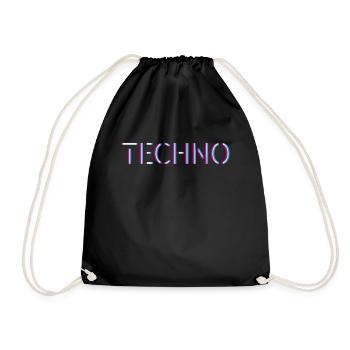 Techno Rave Festival Electro Music Raver - Drawstring Bag - black - Front