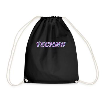 Techno Rave Festival Electro Music Raver - Drawstring Bag - black - Front