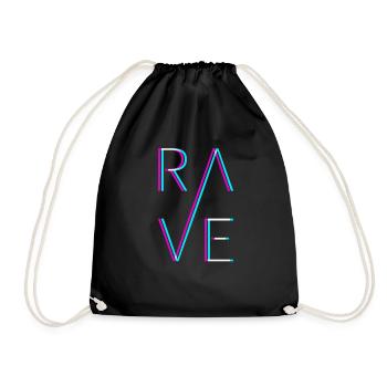 Techno Rave Festival Electro Music Raver - Drawstring Bag - black - Front