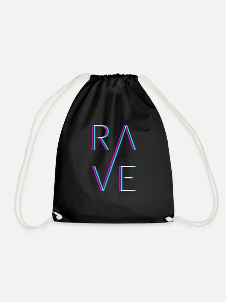 Techno Rave Festival Electro Musik Raver - Turnbeutel - Schwarz
