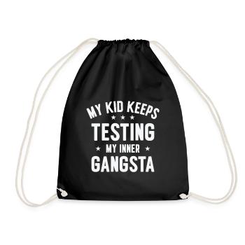 Parenting Kinder Testen Familie Inner Gangster - Turnbeutel - Schwarz - Vorne