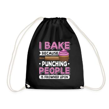 Baker Baking Muffin Cupcakes Cookie Biscuit Baking - Drawstring Bag - black - Front