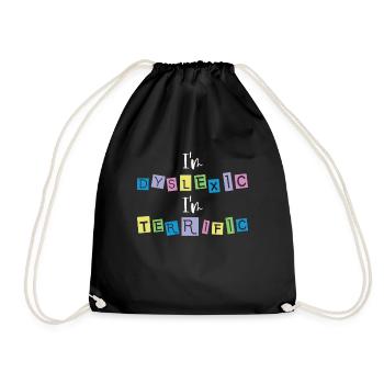 Dyslexia Awareness Dyslexic Therapy Learning - Drawstring Bag - black - Front
