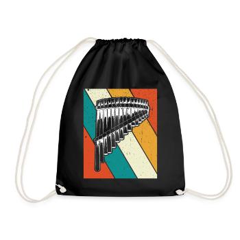 Panflute Panflute player Panflutist - Drawstring Bag - black - Front