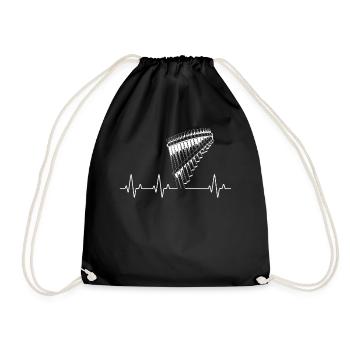 Panflute Panflute player Panflutist - Drawstring Bag - black - Front