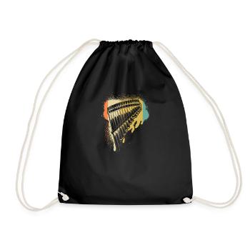 Panflute Panflute player Panflutist - Drawstring Bag - black - Front