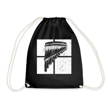 Panflute Panflute player Panflutist - Drawstring Bag - black - Front