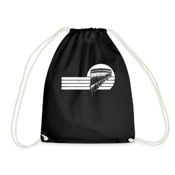 Panflute Panflute player Panflutist - Drawstring Bag - black - Front