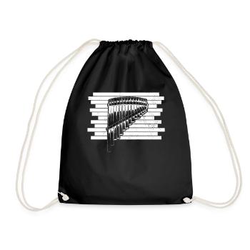 Panflute Panflute player Panflutist - Drawstring Bag - black - Front