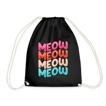 Meow - Idée cadeau amoureux des chats - Sac de sport léger - noir - Devant
