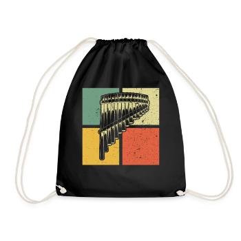 Panflute Panflute player Panflutist - Drawstring Bag - black - Front