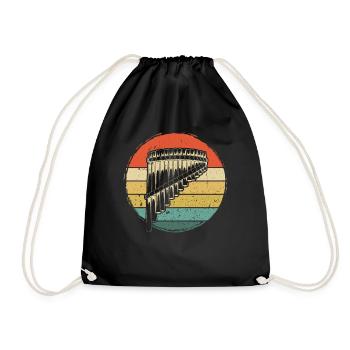 Panflute Panflute player Panflutist - Drawstring Bag - black - Front