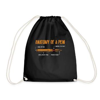 Gunsmith Anatomy Of A Pew Shooting Range Gunsmiths - Drawstring Bag - black - Front