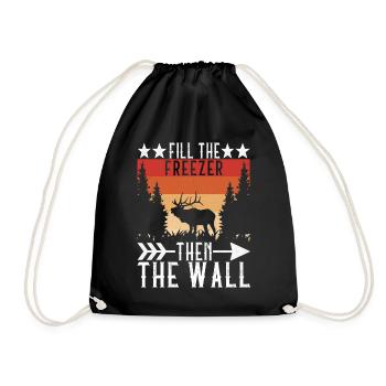 Hunting Hunter Hunting Deer - Drawstring Bag - black - Front