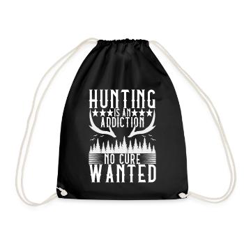 Hunting Hunter Hunting Deer - Drawstring Bag - black - Front