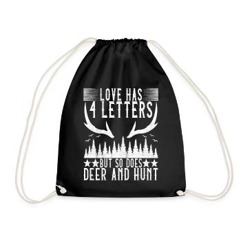 Hunting Hunter Hunting Deer - Drawstring Bag - black - Front