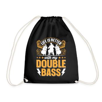Contrebassiste - La vie est meilleure avec mon double - Sac de sport léger - noir - Devant