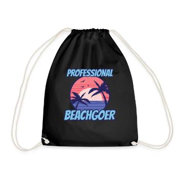Professional Beachgoer Holiday Beach Beach - Drawstring Bag - black - Front
