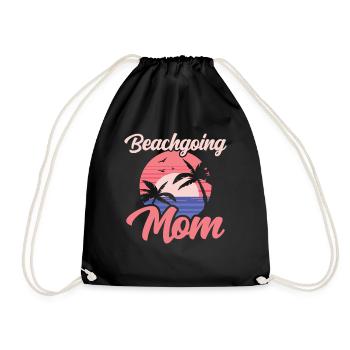 Beach visit Mother Beach Beach Beach holiday - Drawstring Bag - black - Front