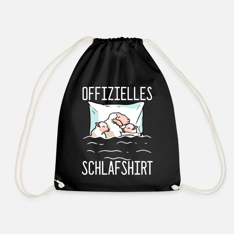 Offizielles Schlafshirt Schaf Schlafanzug - Turnbeutel - Schwarz