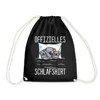 Offizielles Schlafshirt Koala Schlafanzug - Turnbeutel - Schwarz - Vorne