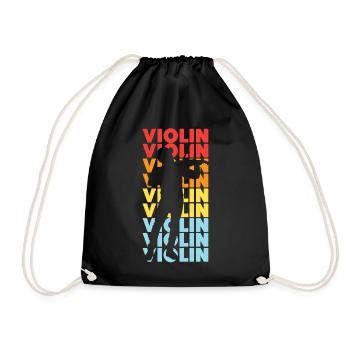 Violin Violinist Retro Vintage - Turnbeutel - Schwarz - Vorne