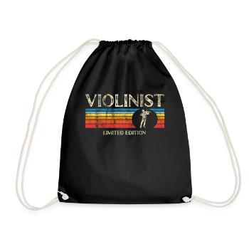 Violon Violoniste Rétro Vintage - Sac de sport léger - noir - Devant