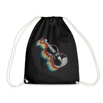 Violin Violinist Retro Vintage - Drawstring Bag - black - Front