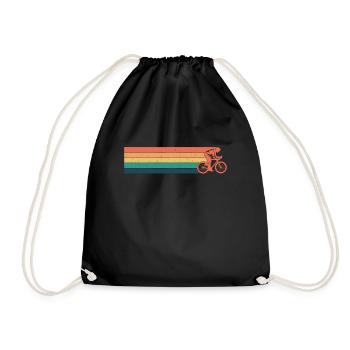 Retro Cyclist Cyclist Bike Bike eMTB - Drawstring Bag - black - Front