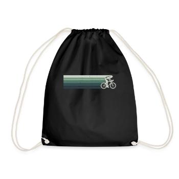 Retro Cyclist Cyclist Bike Bike eMTB - Drawstring Bag - black - Front