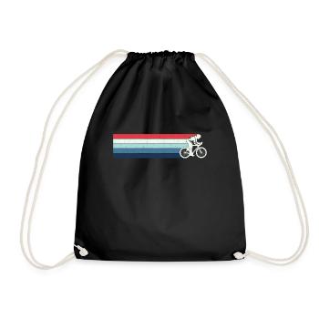 Retro Cyclist Cyclist Bike Bike eMTB - Drawstring Bag - black - Front