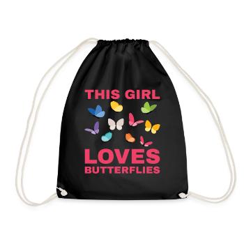 Cette fille aime les papillons - Sac de sport léger - noir - Devant