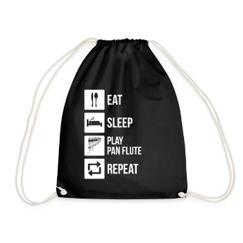 Panflute Panflute player Panflutist - Drawstring Bag - black - Front