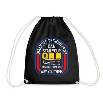 Dialysis Nurse Shirt, Dialysis Technician Can - Drawstring Bag - black - Front